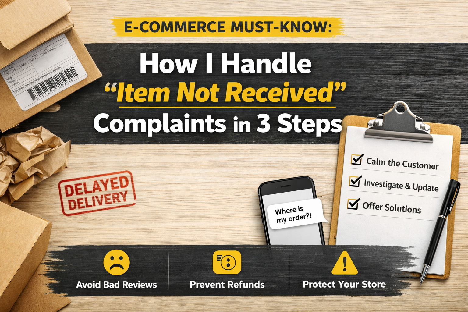how to handle item not received complaints in e-commerce with a 3 step method