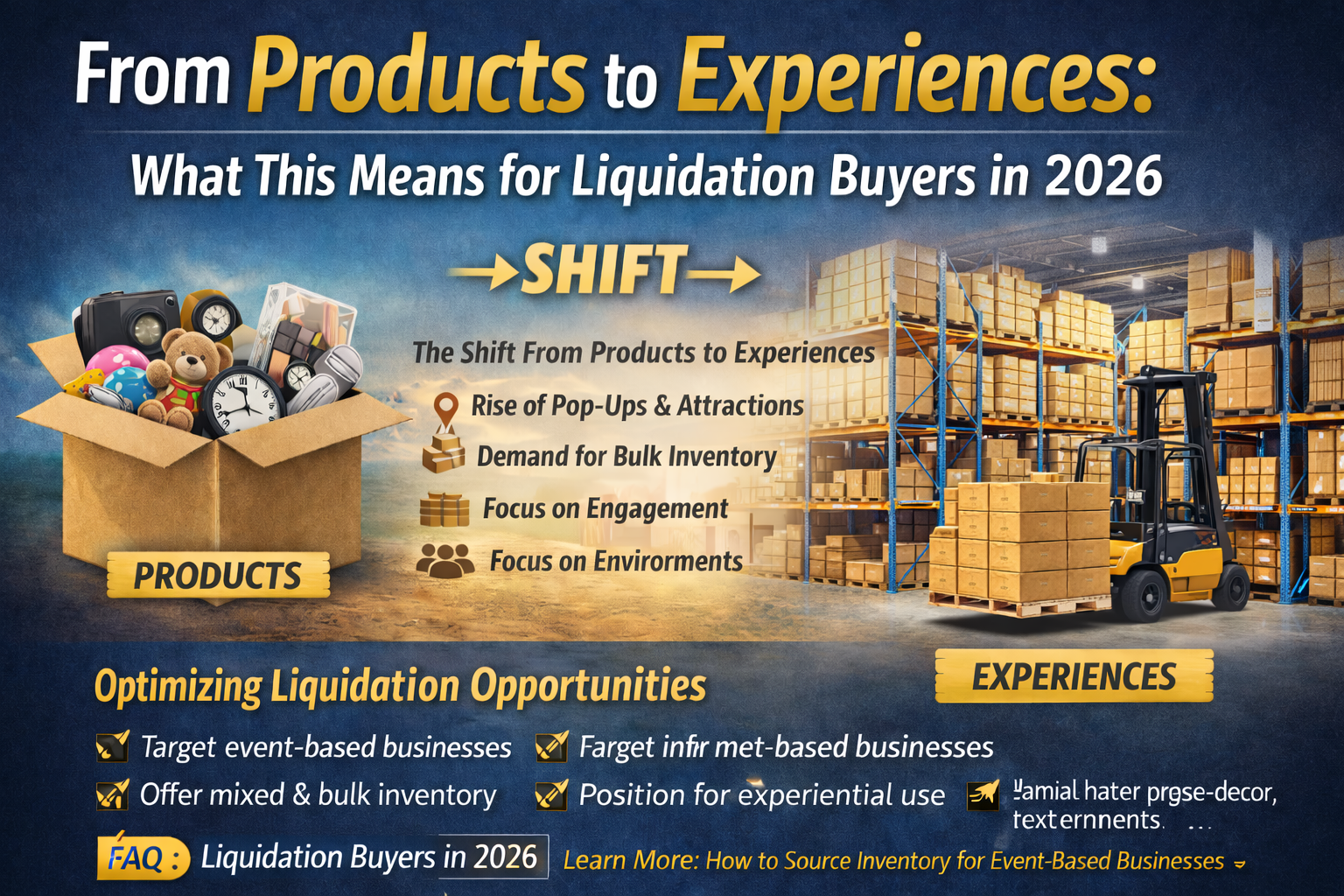 liquidation buyers 2026 shift from products to experiences with bulk inventory demand